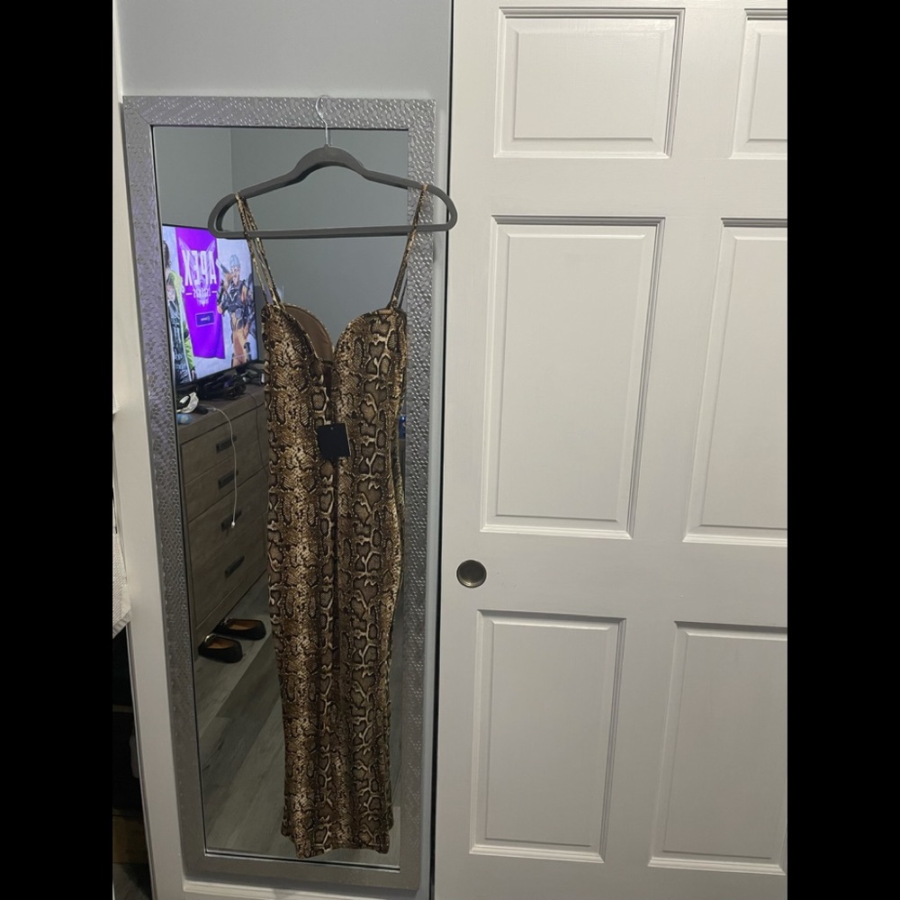 JLUXLABEL bodycon maxi snakeskin dress